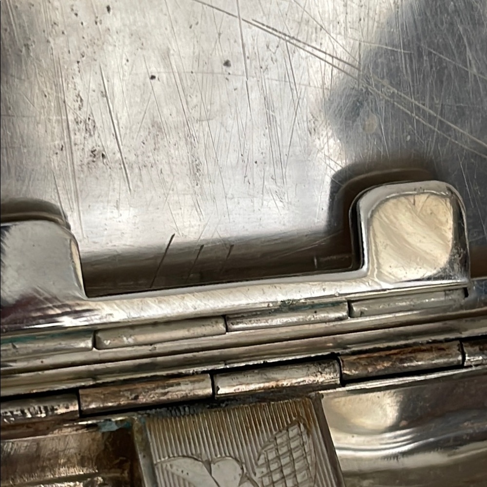 Roma Solid Sterling Silver Compact Case With Orna… - image 7